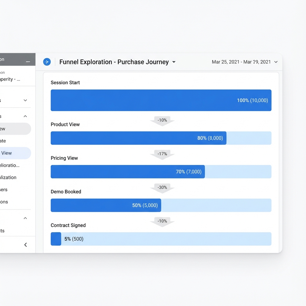 Funnel drop-off visualization